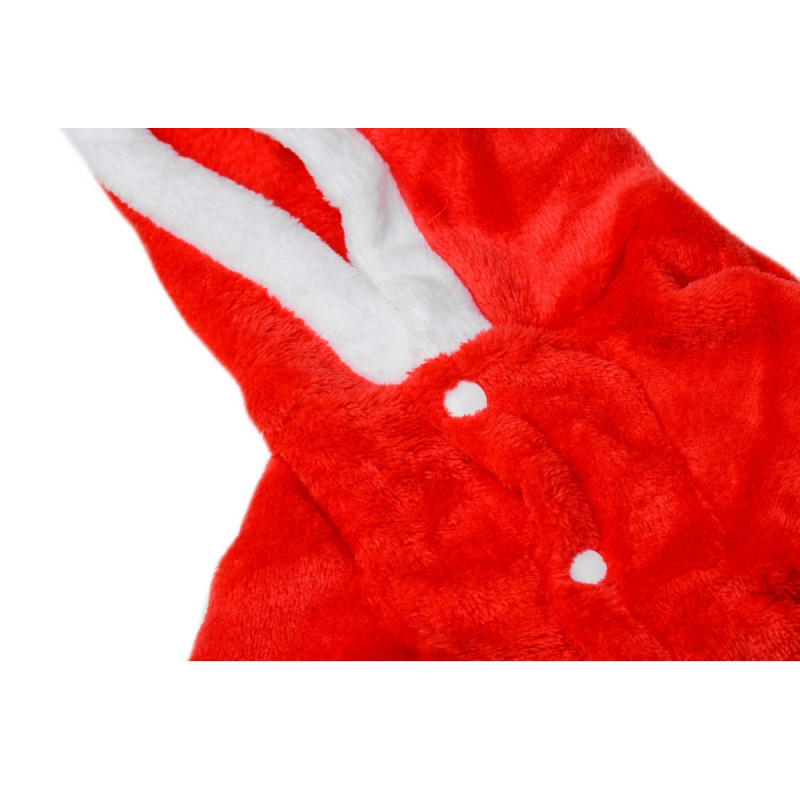 Комбинезон для собак велюровый бордовый Дед Мороз 5