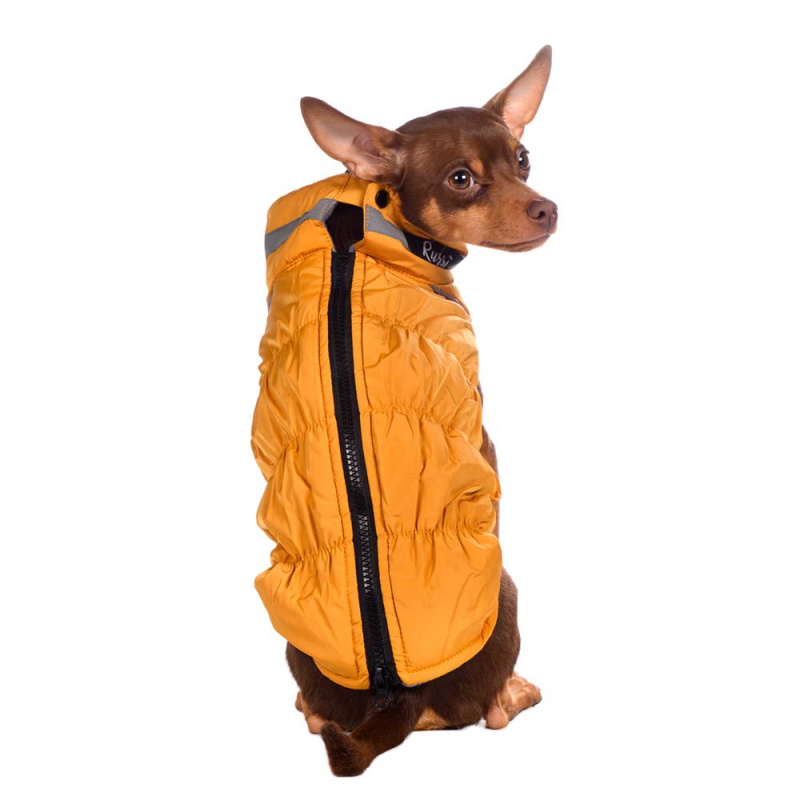 Куртка для собак на молнии желтая 6