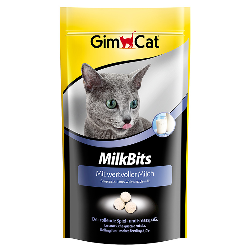 Gimcat Лакомство молочное Милкбитс с пробиотиком для кошек,  40г