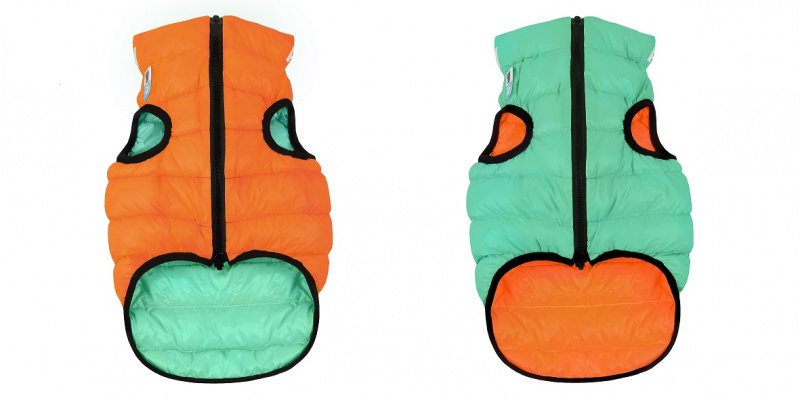 Курточка двухсторонняя светящаяся Lumi, размер XS 25, оранжево-салатовая 1