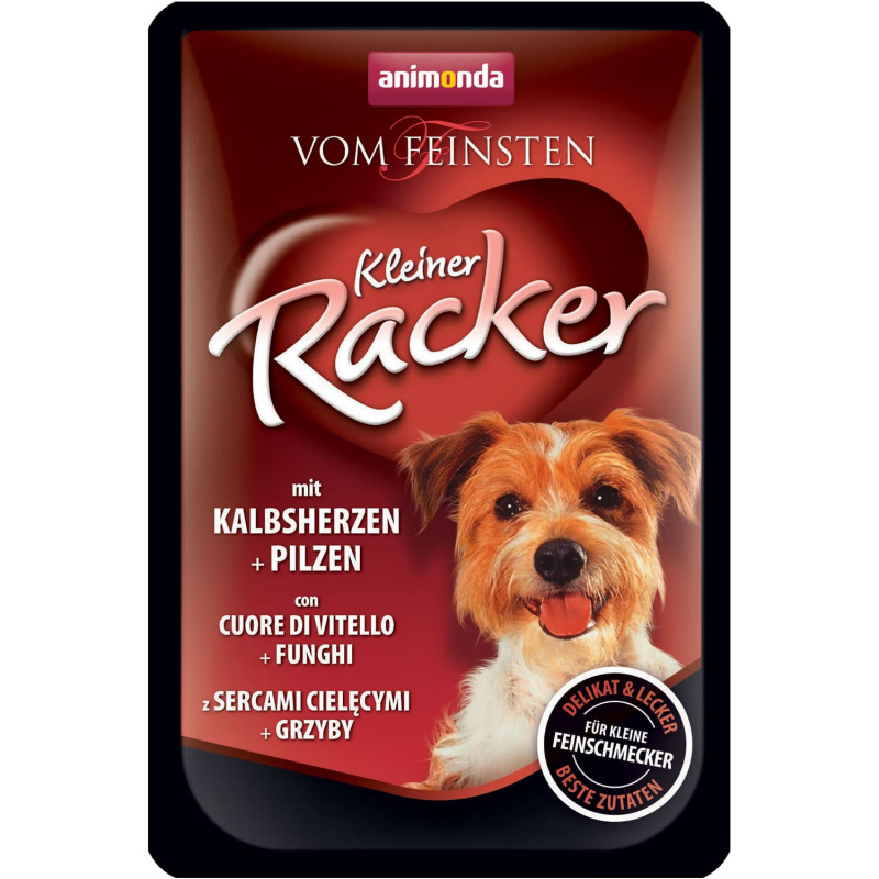 Консервы Vom Feinsten Kleiner Racker для собак, c телячьим сердцем и грибами, 85г