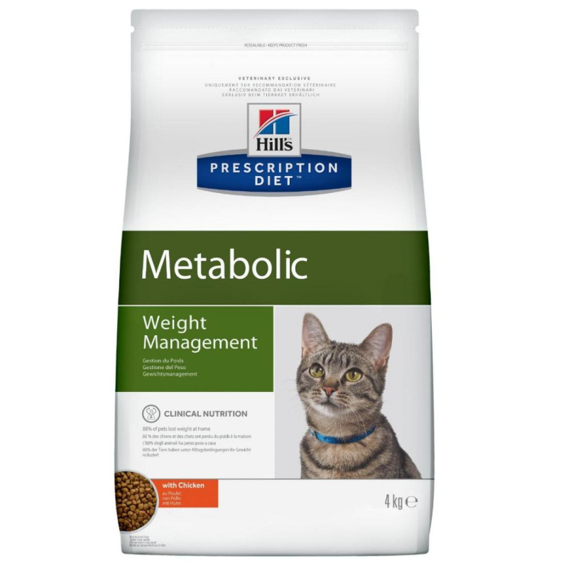 Prescription Diet Metabolic Weight Management сухой корм для кошек, снижение веса, с курицей, 4кг