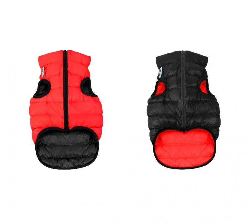 Курточка для собак двусторонняя, размер М 45, красно-черная
