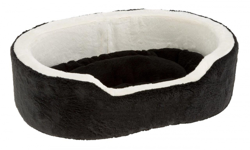 Софа для животных Nido 50 Soft с бортами, плюшевая, черная, 35х50х15 см