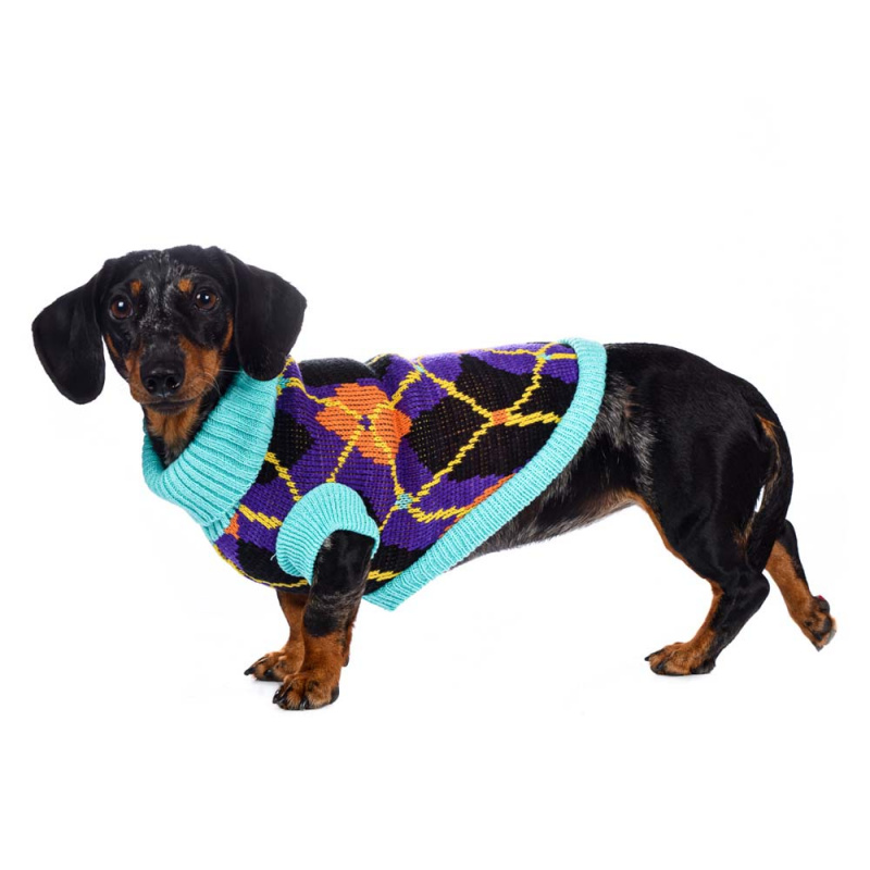 Свитер для собак черно-фиолетовый 20см 4
