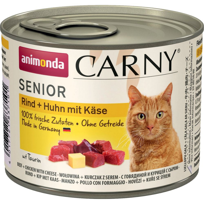 Carny Senior консервы для кошек старше 7 лет, с говядиной, курицей и сыром, 200 г
