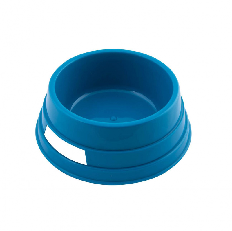 Миска пластиковая круглая для собак 16см синяя
