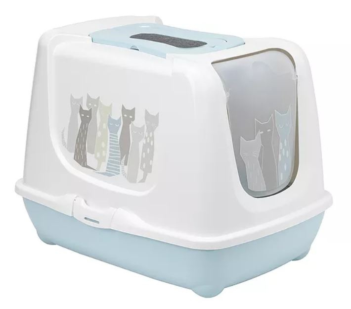 Туалет-домик для кошек 50см Maasai серый/голубой