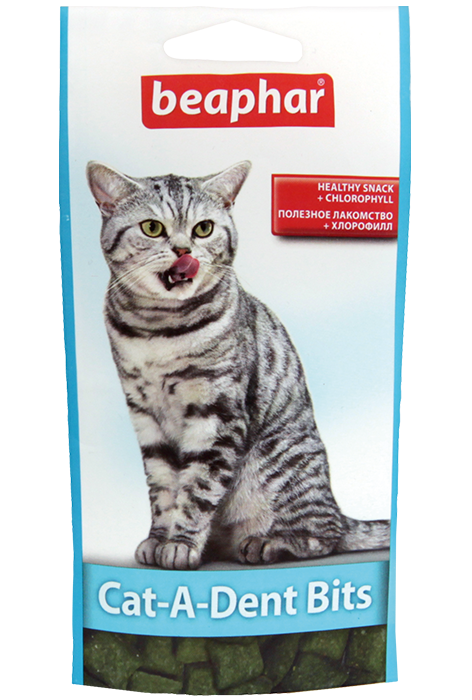 Cat-A-Dent-Bits Лакомство для кошек подушечки для чистки зубов, уп. 35 г
