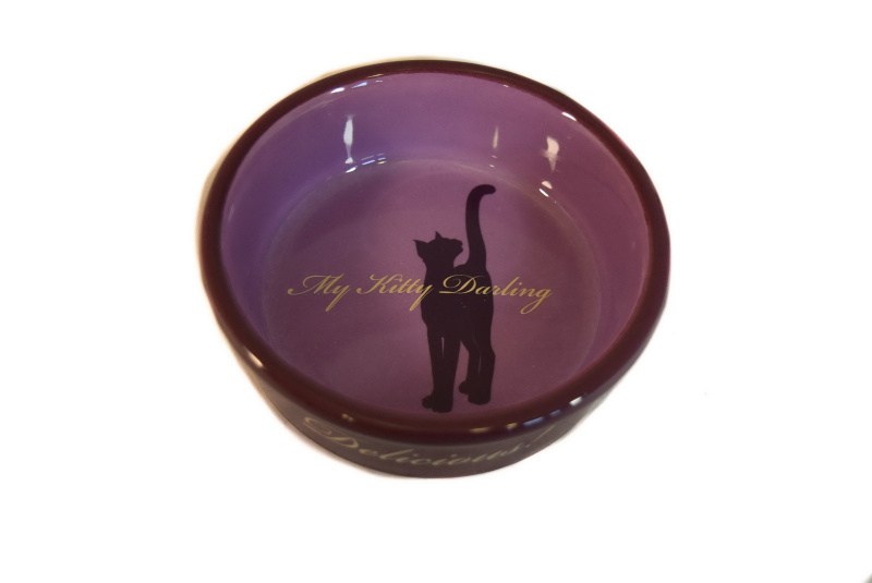 Миска для кошек My Kitty Darling 200мл 13см фиолетовая керамика 1