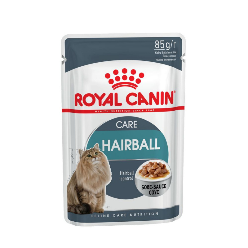 Hairball Care влажный корм для взрослых кошек в соусе, 85 г