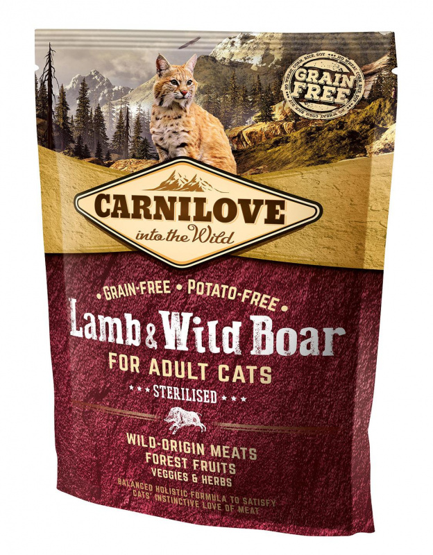 Sterilised Lamb & Wild Boar for Adult корм для стерилизованных кошек, с ягненком и диким кабаном, 400 г