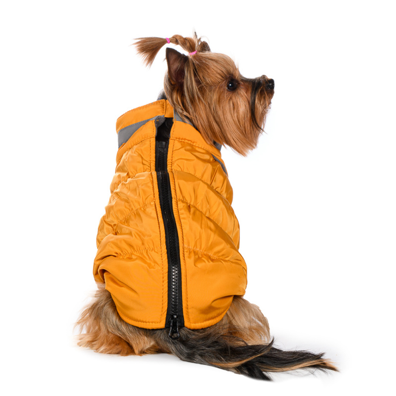 Куртка для собак на молнии желтая 2