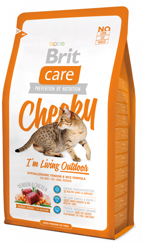 Care Cat Cheeky Im Living Outdoor корм для взрослых кошек, живущих наулице, с олениной и рисом, 2 кг
