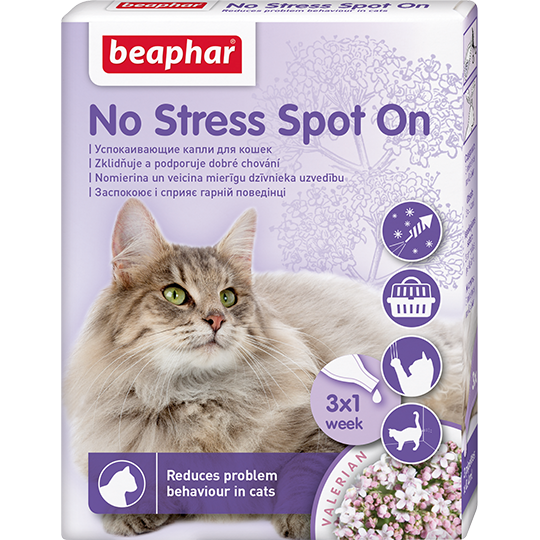 Успокаивающие капли No Stress Spot On для кошек, 3 пип.