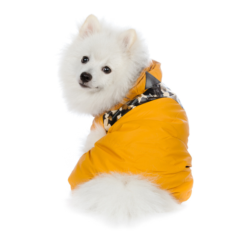 Комбинезон для собак желтый с капюшоном 1