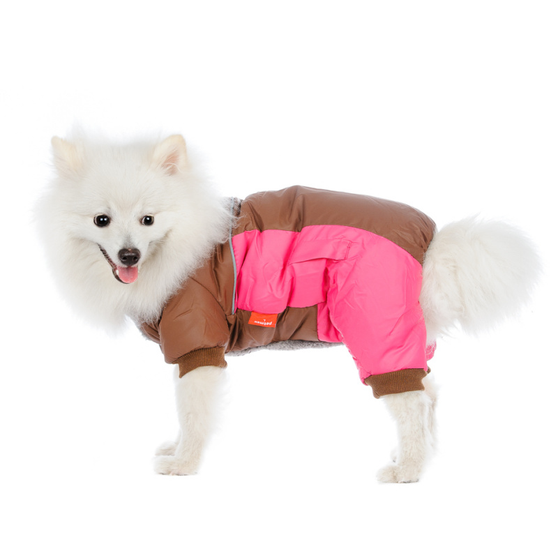 Комбинезон для собак коричнево-розовый девочка