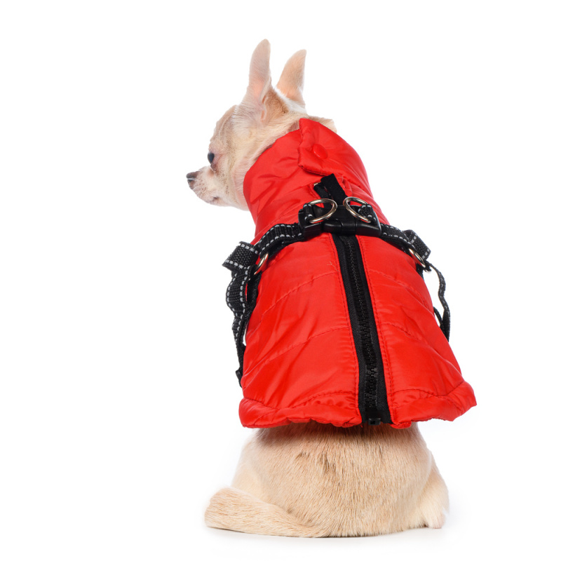 Куртка для собак со шлейкой красная XS 1