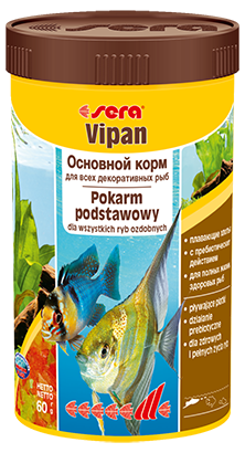 vipan корм для декоративных рыб хлопья 250 мл