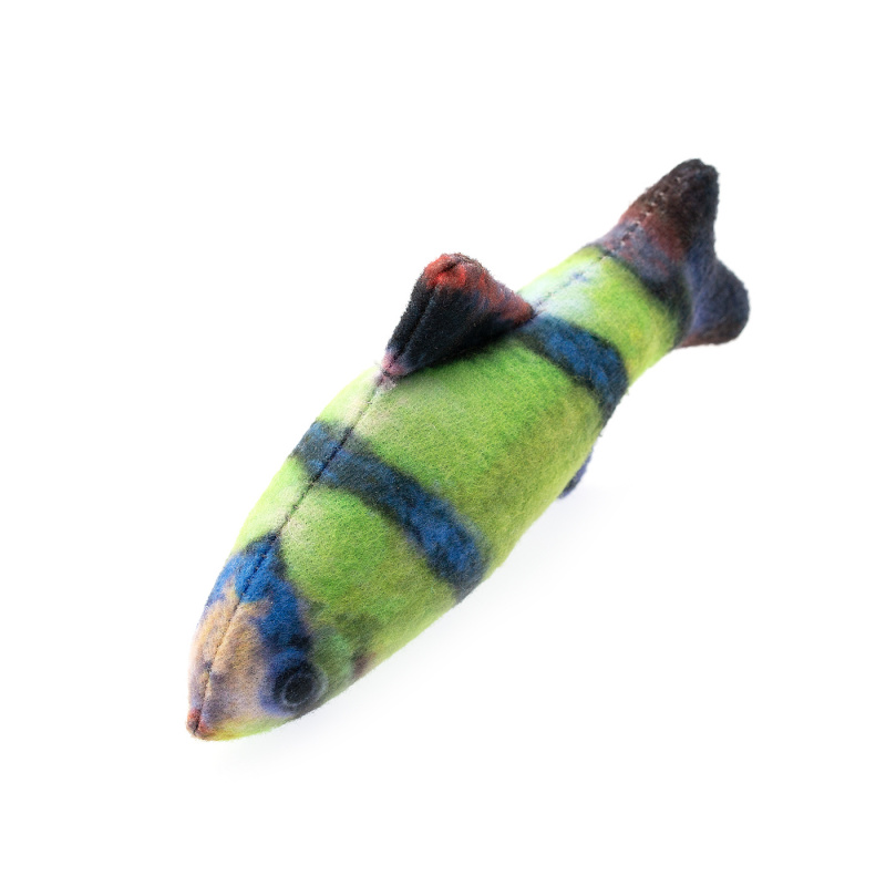 Игрушка для кошек Рыба Барбус суматранский зеленый с валерианой и кошачьей мятой 10 см 1