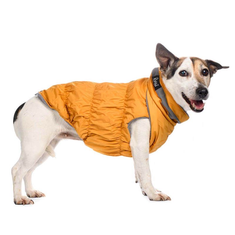 Куртка для собак на молнии желтая 11