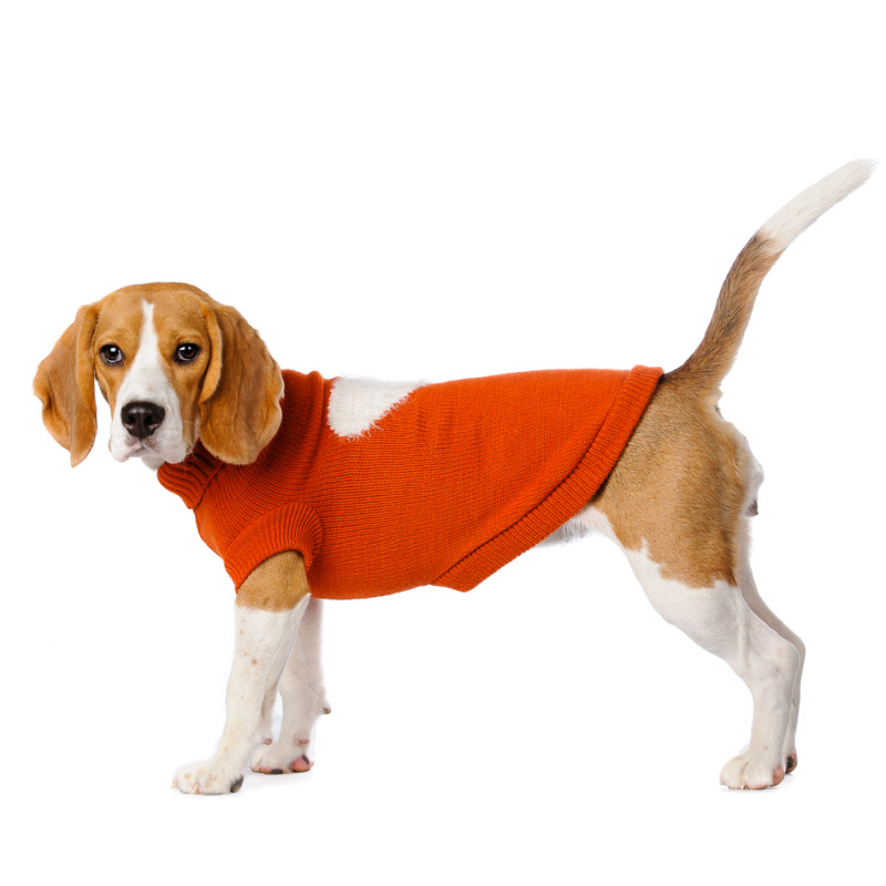 Свитер для собак оранжевый с сердцем