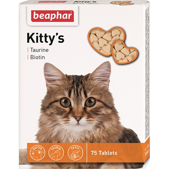 Kitty`s Витамины для кошек сердечки биотин/таурин, уп. 75 шт.