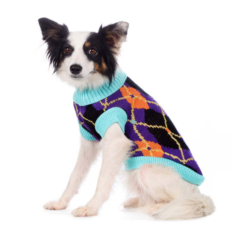 Свитер для собак черно-фиолетовый 40см