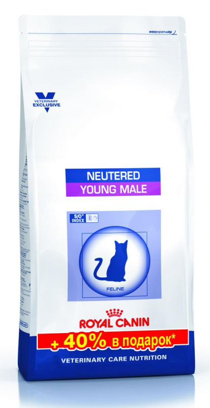 Neutered Young Male корм для кастрированных котов с момента операции до 7 лет, 400 + 160 г