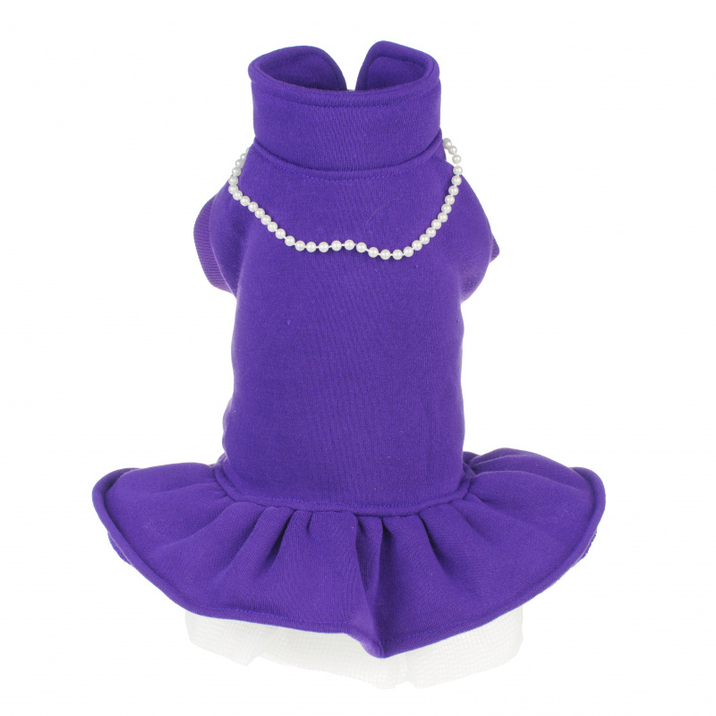 Платье для собак фиолетовое с жемчугом