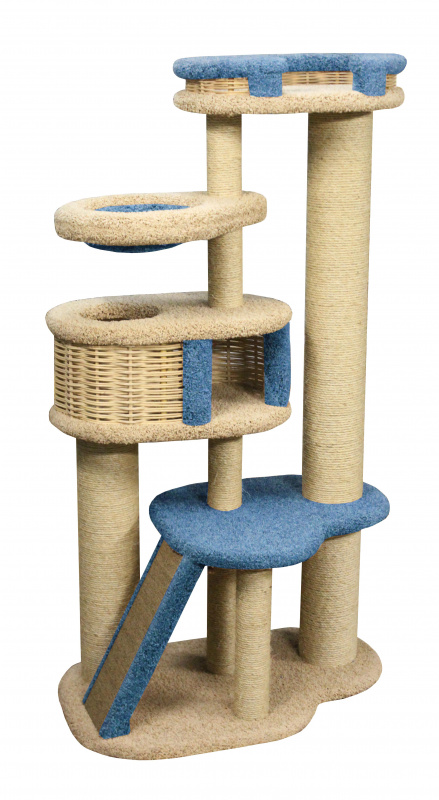 Комплекс для кошек с когтеточкой Иннусик (бежевый+голубой)