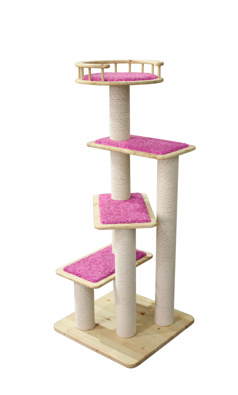Комплекс для кошек с когтеточкой Винтуся (розовый)