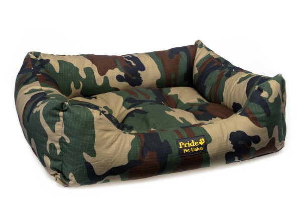 Лежак для животных Милитари прямоугольный с мягкими бортикам 80х70х23 см