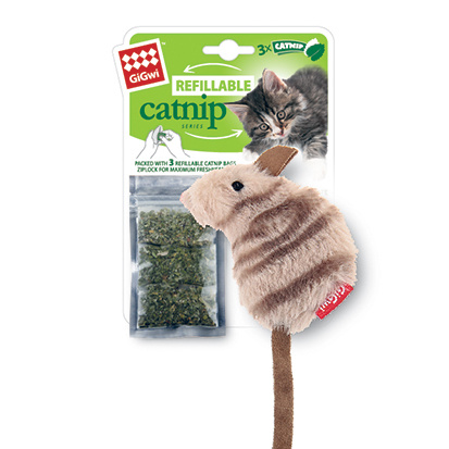 Игрушка для кошек Мышка с кошачьей мятой 10 см