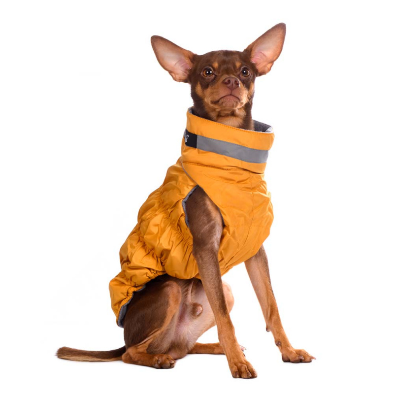 Куртка для собак на молнии желтая 7