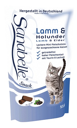 Sanabelle Snack с ягнёнком и бузиной лакомство для кошек 0,055 кг