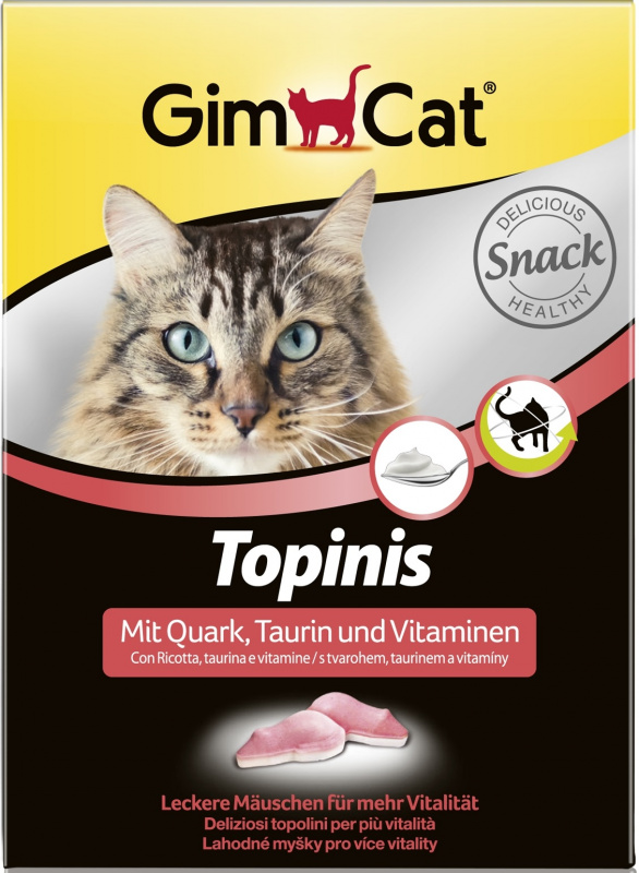 Gimpet Витамины для кошек мышки таурин/творог 70т