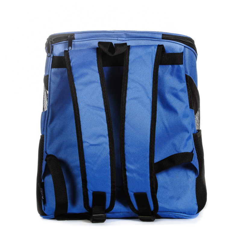 Рюкзак переноска для кошек и собак с окошком синий 35х28х39 см 2