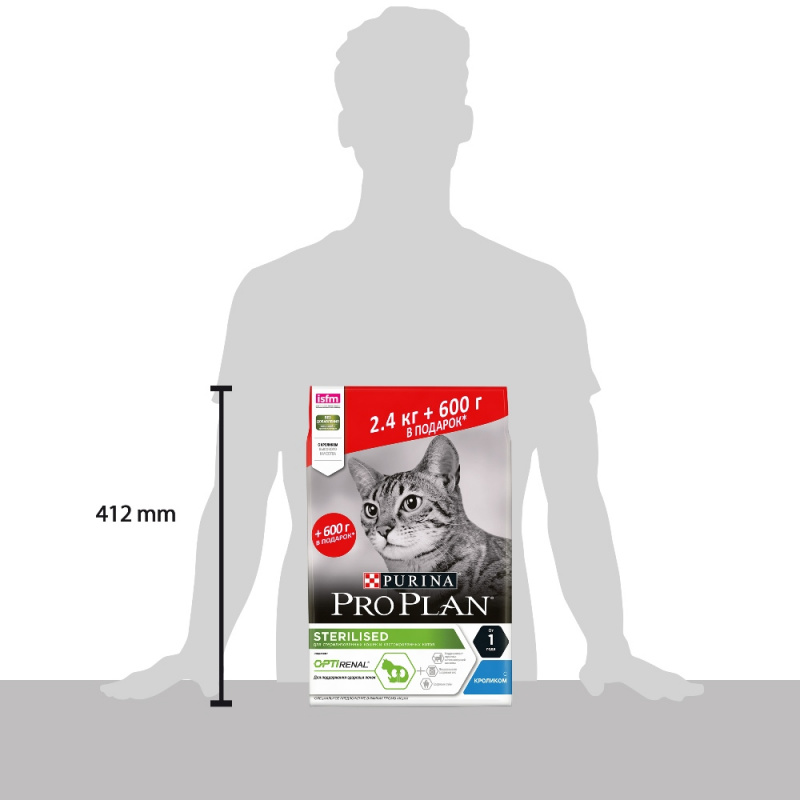 Сухой корм для взрослых стерилизованных кошек и кастрированных котов старше 1 года, с кроликом, 3 кг 5