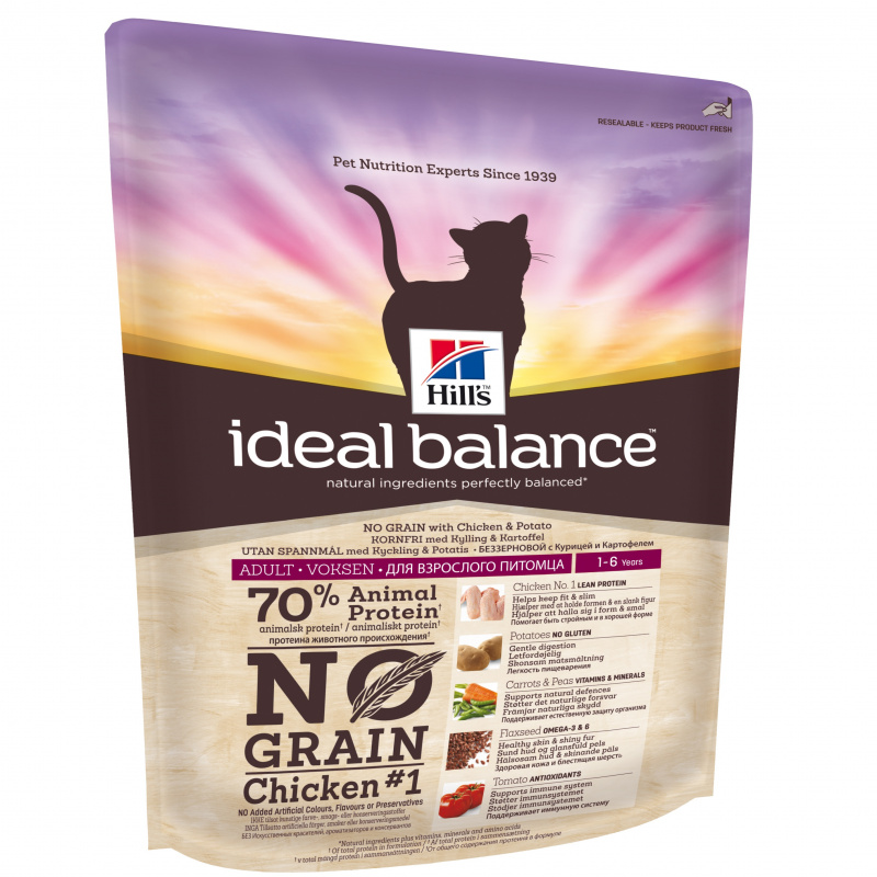 Ideal Balance No Grain сухой корм для кошек, натуральный беззерновой с курицей и картофелем, 300г 3