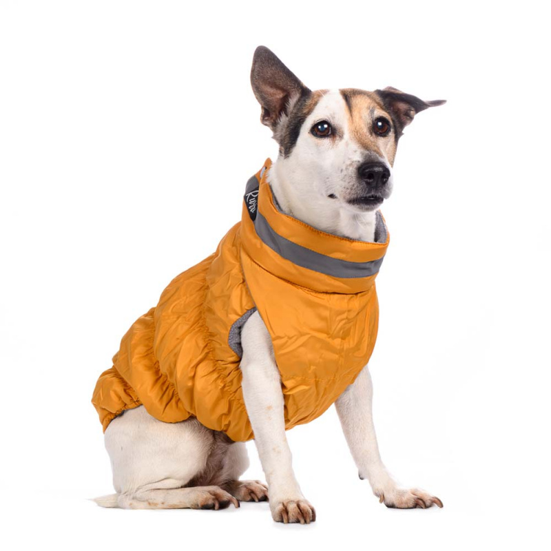 Куртка для собак на молнии желтая 9