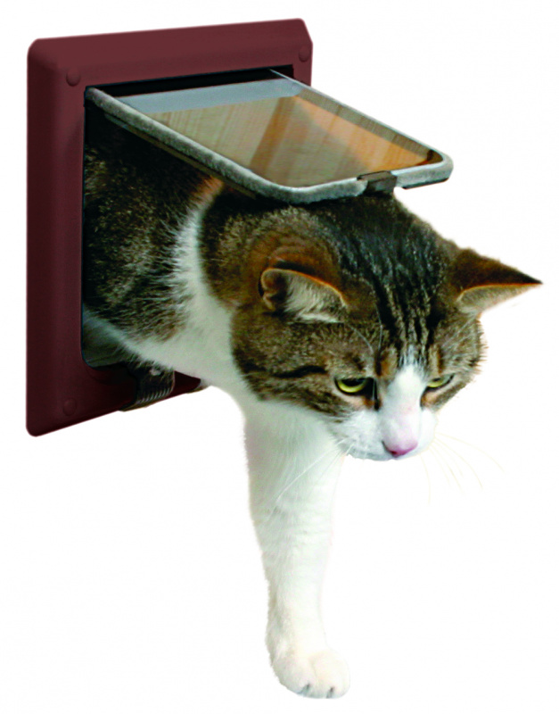 Дверца для кошки (15,8х14,7см), с 4 функциями, коричневый.