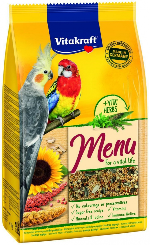 Vitacraft Menu Vital корм для средних попугаев основной, 1 кг