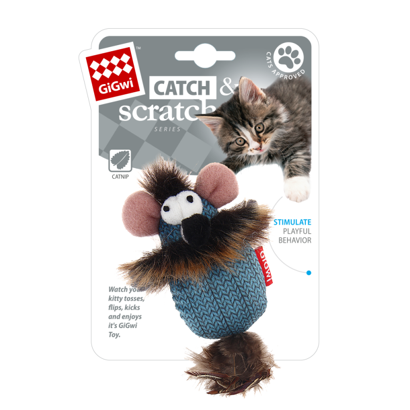 Игрушка для кошек Мышка с кошачьей мятой 7 см