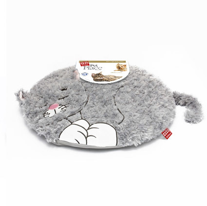 Лежанка для животных для кошек Кошка фигурная плюш, 40х50х5 см