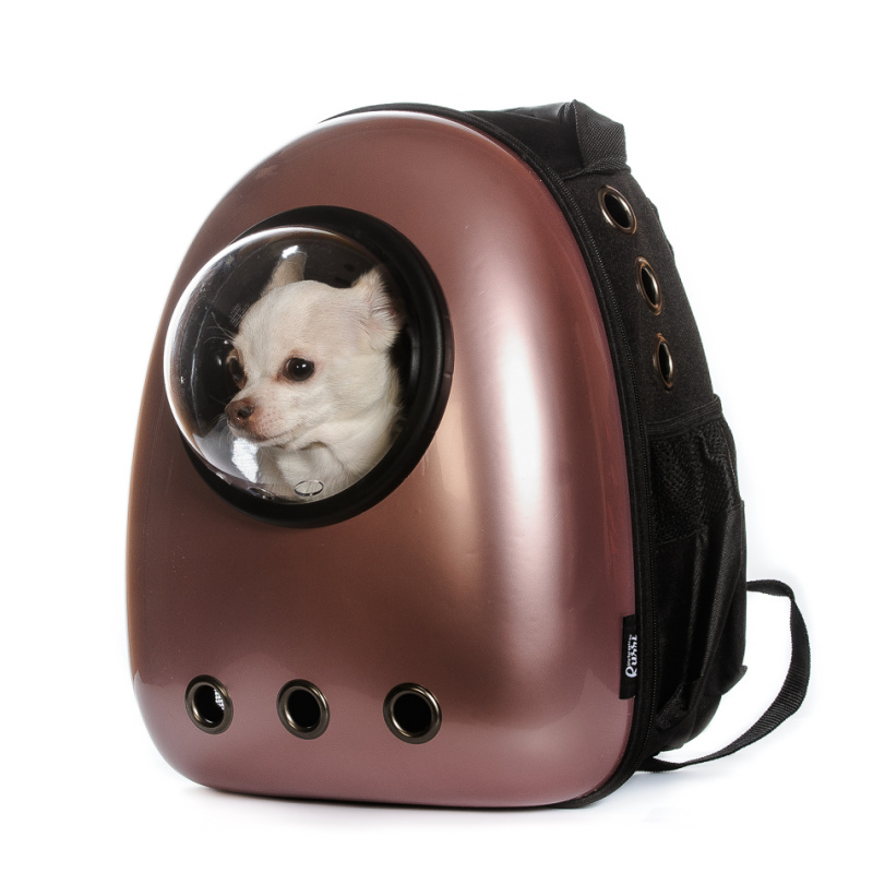 Рюкзак переноска для кошек и собак перламутровый 41х31х25 см