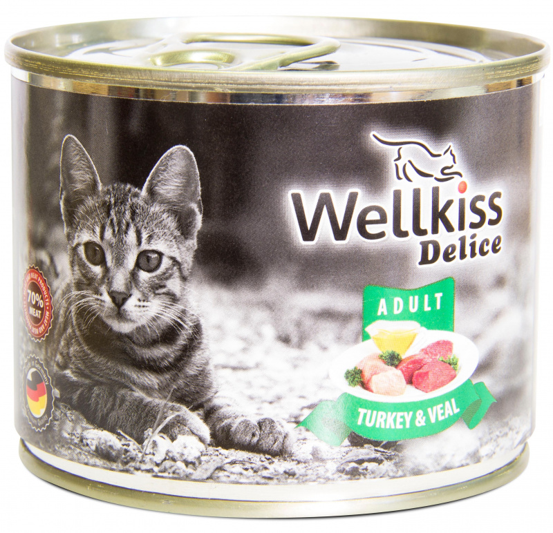 Delice Adult консервированный корм для кошек, с индейкой и телятиной, 200 г
