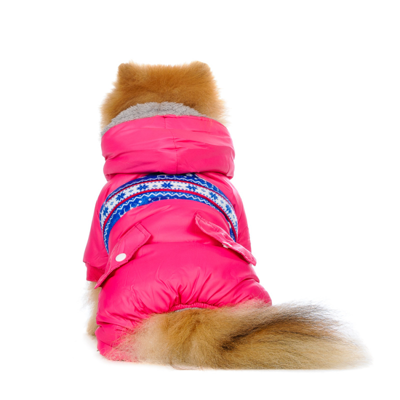 Комбинезон для собак розовый с орнаментом девочка 1
