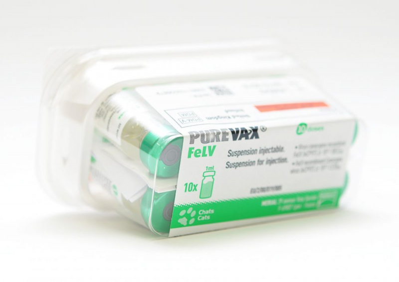 Пуревакс FELV вакцина для защиты кошек от вирусного лейкоза, 1доза 1