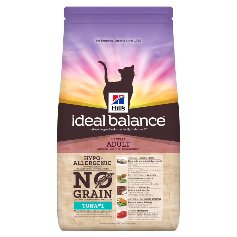 Ideal Balance No Grain сухой корм для кошек, натуральный беззерновой с тунцом и картофелем, 1,5кг